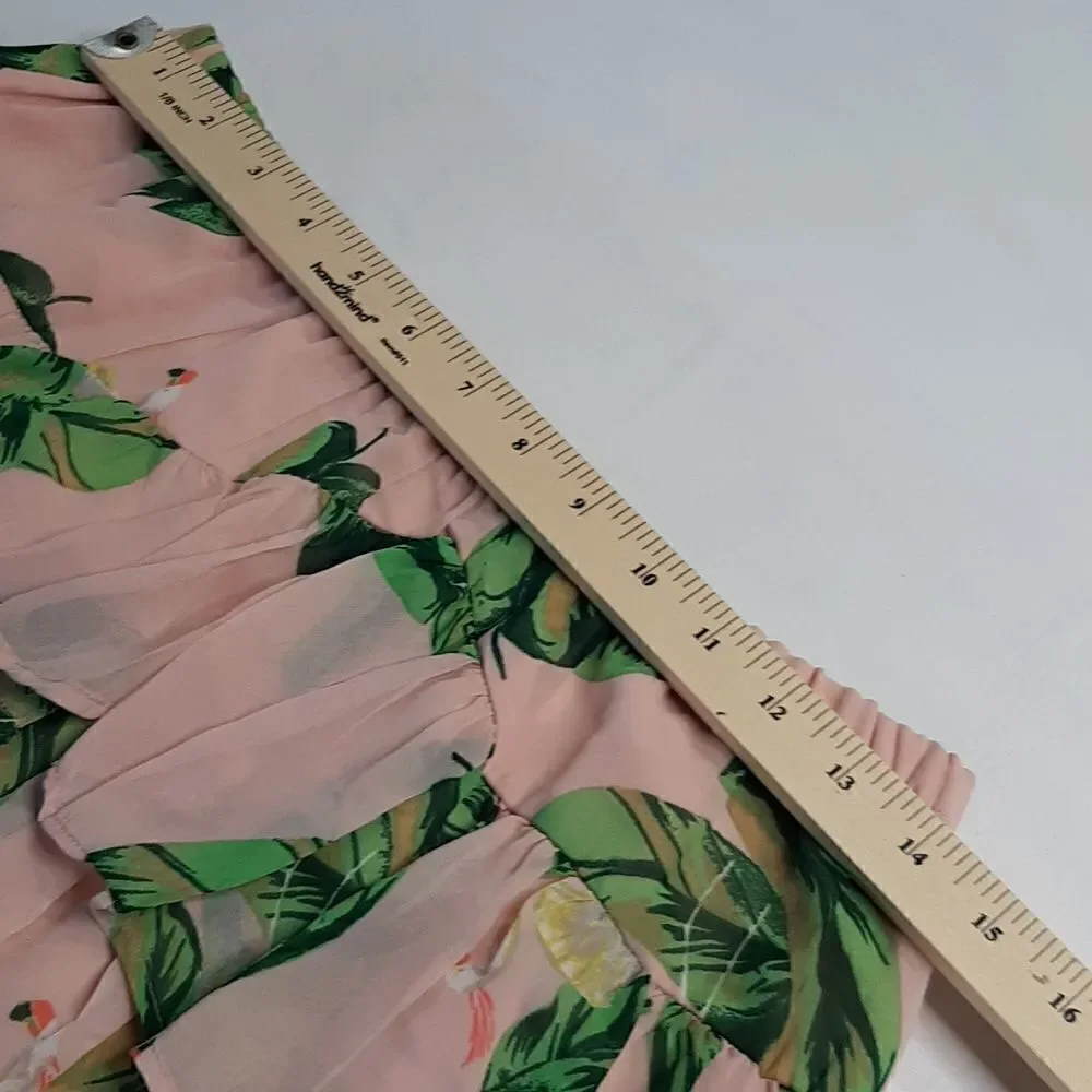 The Webster Miami Flamingo Ruffle Skirt sz S